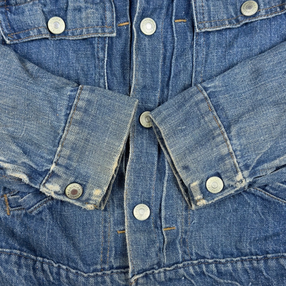 Vtg Ranchcraft Denim Jacket Boys Youth L Selvedge JCPenney Type II Style 50s 60s - Picture 4 of 15